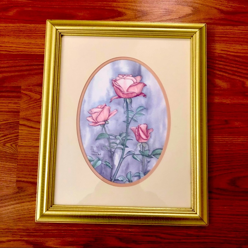Rose Painting Carmel Fornet Hand-Signed